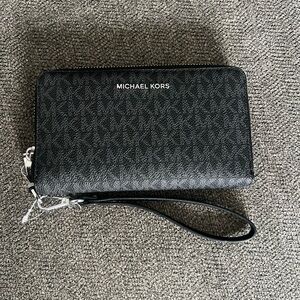 Michael Kors Black Monogram Wristlet